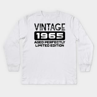 Birthday Gift Vintage 1965 Aged Perfectly Kids Long Sleeve T-Shirt